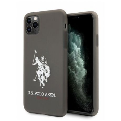 Силиконовый чехол-накладка для iPhone 11 Pro U.S. Polo Assn. Transparent silicone Big horse Hard, черный