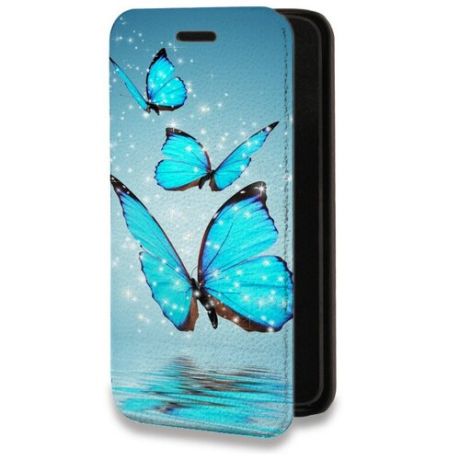 Дизайнерский горизонтальный чехол-книжка для Iphone 11 Бабочки