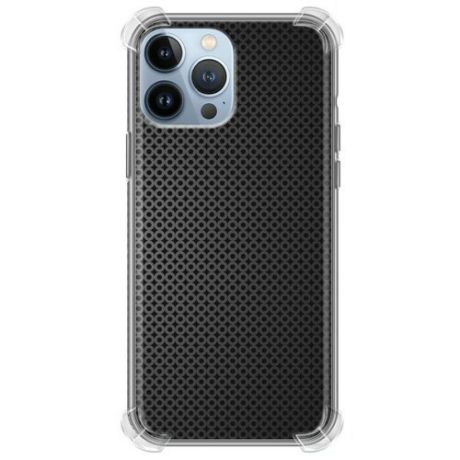 Дизайнерский силиконовый с усиленными углами чехол для Iphone 13 Pro Max Металл