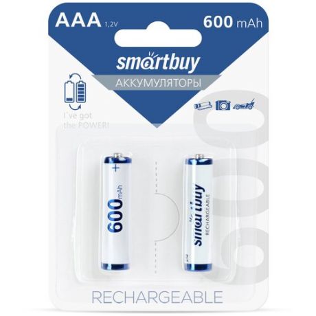 Аккумулятор Ni-Mh 600 мА·ч SmartBuy AAA Rechargeable 600, 2 шт.
