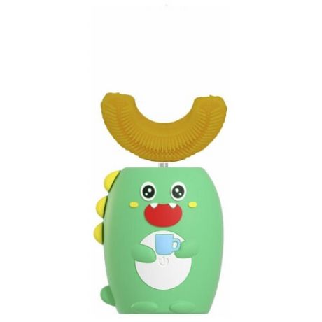 INNOCENT / U-образная детская электрическая зубная щетка/детская зубная щетка-игрушка / звуковая / зеленый динозаврик