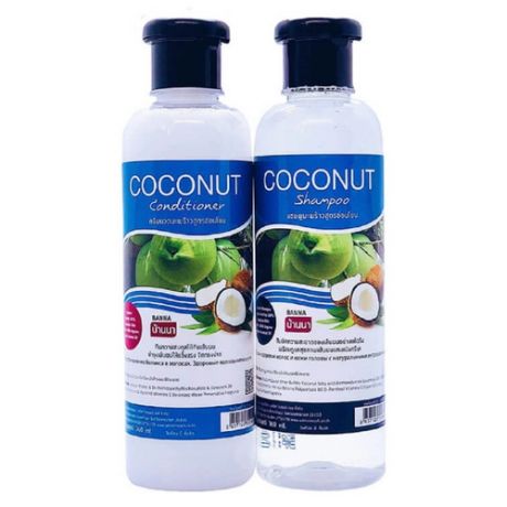 Шампунь и кондиционер для волос с кокосовым маслом Banna, 2 шт. по 360 мл.+360 мл.