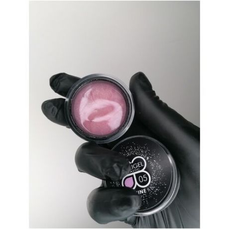 Полигель для наращивания ногтей нежно-розовый с шиммером POLIGEL PREMIUM pale pink 15ML