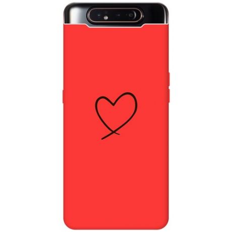 RE:PA Чехол - накладка Soft Sense для Samsung Galaxy A80 с 3D принтом "Heart" красный