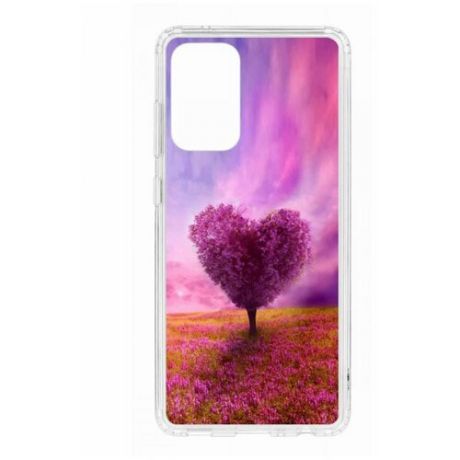 Чехол Samsung Galaxy A32 Kruche Print Pink heart/самсунг/бампер/накладка/противоударный/защита камеры/с рисунком/защитный/ударопрочный