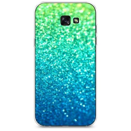 Силиконовый чехол "Песок сине-зеленый рисунок" на Samsung Galaxy A7 2017 / Самсунг Галакси А7 2017