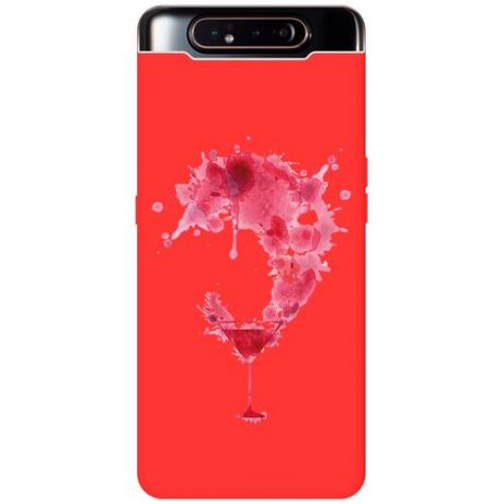 Матовый чехол Cocktail Splash для Samsung Galaxy A80 / A90 / Самсунг А80 / А90 с 3D эффектом красный