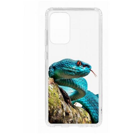 Чехол Samsung Galaxy A32 Kruche Print Змея/самсунг/бампер/накладка/противоударный/защита камеры/с рисунком/защитный/ударопрочный