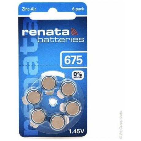 Батарейки для слухового аппарата Renata ZA675, 60 шт