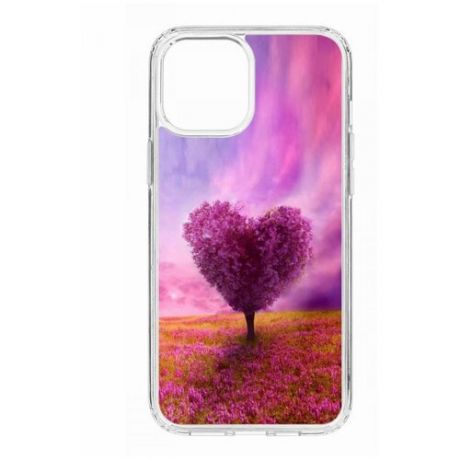 Чехол Apple iPhone 12 Pro Max MagSafe Kruche Print Pink heart/бампер/накладка/противоударный/защита камеры/с рисунком/МагСейф