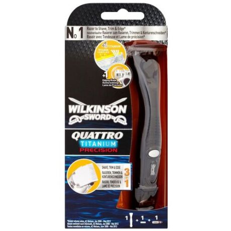 Бритвенный станок Wilkinson Sword Quattro Titanium Precision, сменные кассеты 1 шт.