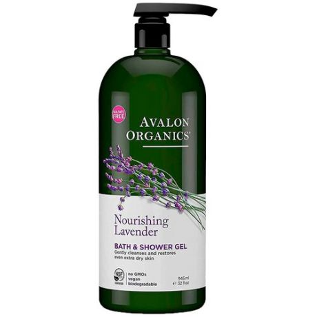 Гель для душа и ванны Avalon Organics Nourishing lavender, 355 мл