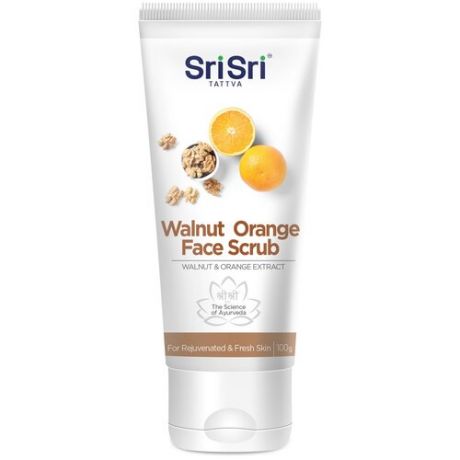 Sri Sri Aurveda скраб для лица Walnut Orange Face Scrub с грецким орехом и апельсином 100 г