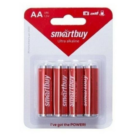 Батарейки АА SmartBuy One LR6 BL4 "пальчиковые" (блистер 4 шт), 010375
