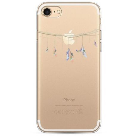 Силиконовый чехол "Перышки на веревке" на Apple iPhone 7 / Айфон 7