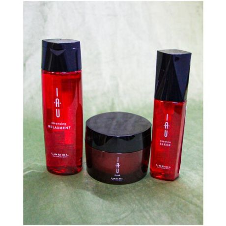 Lebel набор IAU Relaxment Sleek - Восстановление, для сухой кожи головы и волос (шампунь 200мл + маска 170ил + эссенция 100мл)