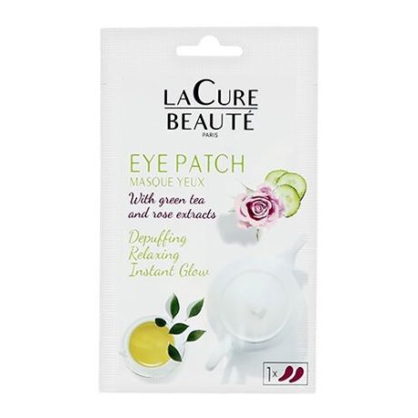 La Cure Beaute Патчи для кожи вокруг глаз с экстрактом розы и зеленого чая Eye Patch With Green Tea And Rose Extract, 4 шт.