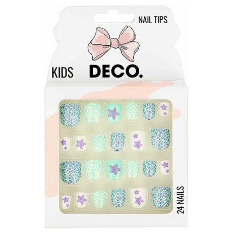 Набор детских накладных ногтей DECO. KIDS самоклеящиеся star 24 шт