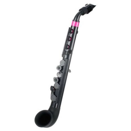 NUVO jSax (Black/Pink) саксофон, строй С (до) (диапазон - полторы октавы), материал - АБС-пластик цвет - чёрный/розовый, в комплекте - кейс, таблица аппликатур jSax, крышка мундштука, два язычка NUVO, прямой раструб и прямая шейка для прямого форм