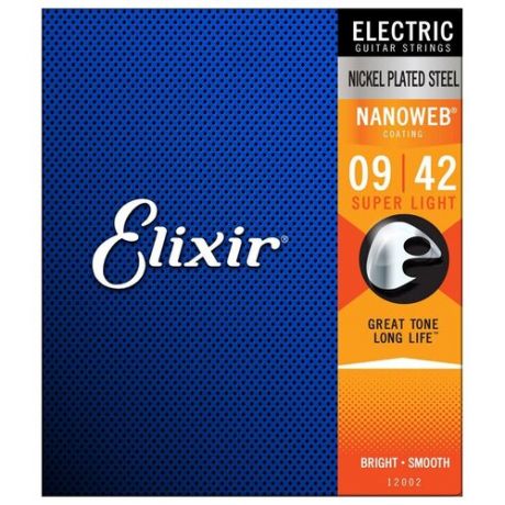 Струны для электрогитары 9-42 ELIXIR 12002 NANOWEB