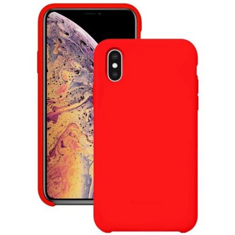 Чехол силиконовый Case для Apple IPhone Xs красный / Чехол для Айфон Xs / Накладка IPhone XS / с покрытием Софт Тач