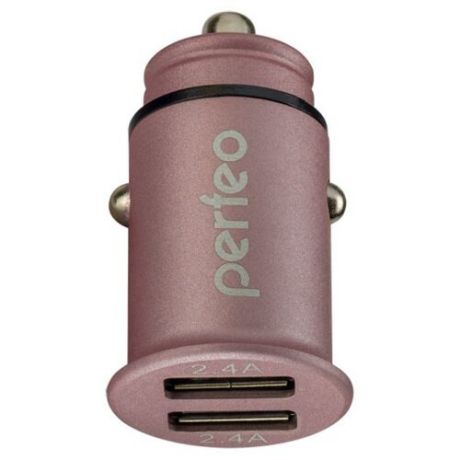 Автомобильное зарядное устройство Perfeo AUTO2, розовый