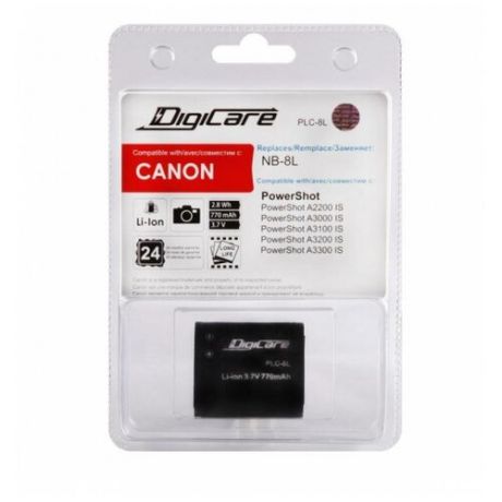 Аккумулятор для фотоаппарата DIGICARE PLC-8L / NB-8L / PowerShot A2200 IS, A3200 IS, A3300 IS, A3000 IS, A3100 IS