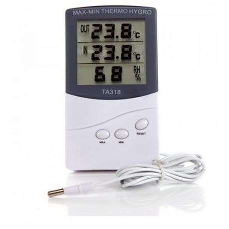 Цифровой термометр с гигрометром батарейка в подарок / Электронный термометр с выносным датчиком для измерения температуры Метеостанция домашняя