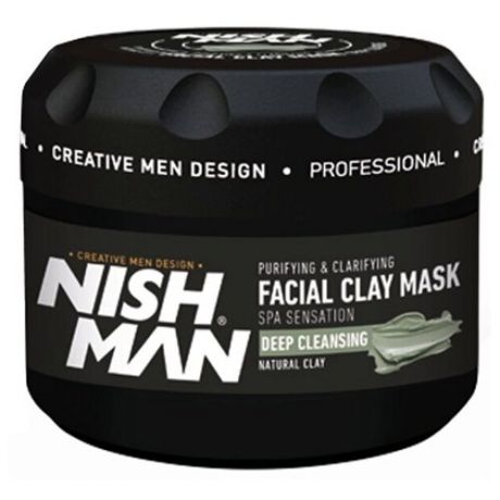 NISHMAN Глиняная маска для лица FACIAL CLAY MASK (парфюмированная, очищает, осветляет, питает, глубокое очищение и эффект спа), 450 гр
