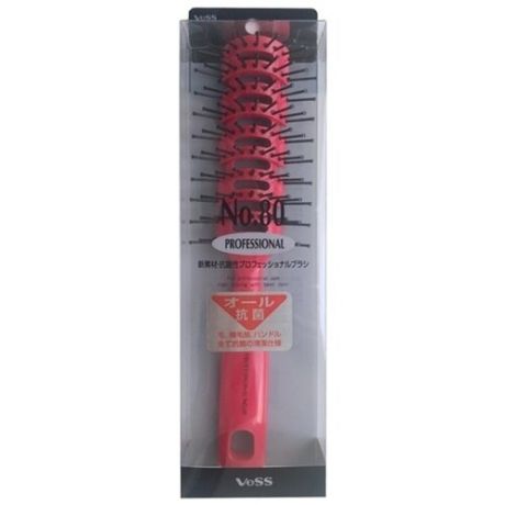 Vess Расческа профессиональная для укладки волос «цвет ручки красный» - Skelton brush, 1шт