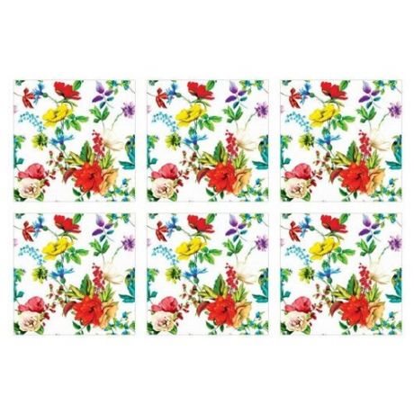 Вейро Салфетки трехслойные с рисунком Цветочная Поляна 33x33, 20 листов/уп, 6 уп