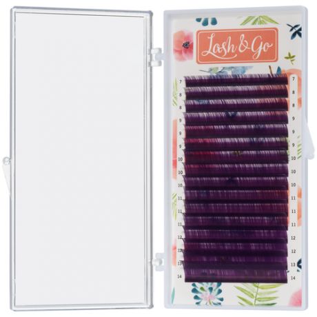 Цветные Lash&Go (Лэш енд гоу) "Фиолетовый" 16 линий0,10/C/7-14 mm
