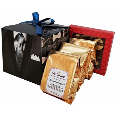 Подарочный набор из 3 видов чая и шоколада для мужчин на 23 февраля Liway "Джентельмен"