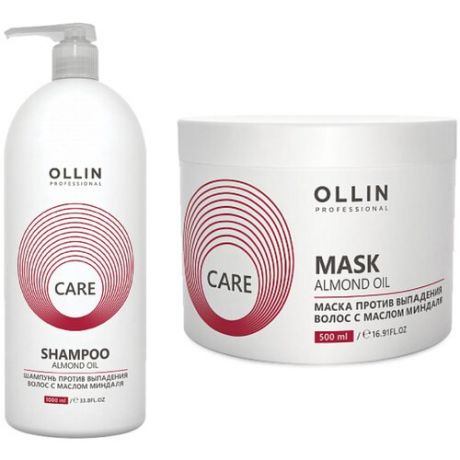 Ollin Care Шампунь для против выпадения волос с маслом миндаля 1000мл и Маска 500мл