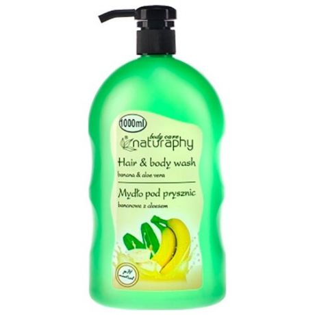 Гель-шампунь для душа Naturaphy Banana & aloe vera, 1 л