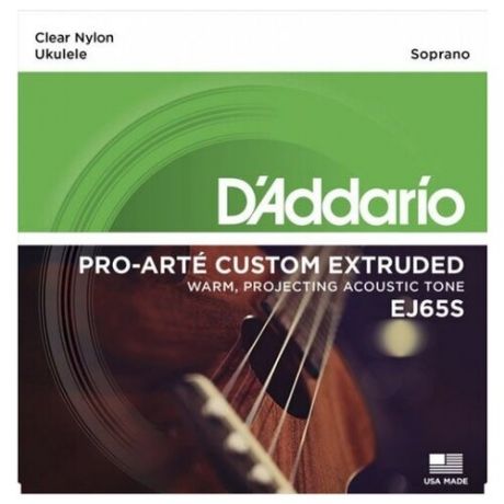 EJ65S Pro- Arte Custom Extruded Комплект струн для укулеле сопрано, D