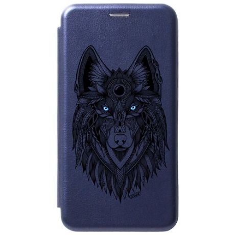 Чехол-книжка Book Art Jack для Samsung Galaxy S10 Lite / A91 с принтом "Grand Wolf" синий