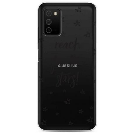 Силиконовый чехол "Reach for the stars black" на Samsung Galaxy A03S / Самсунг Галакси A03S