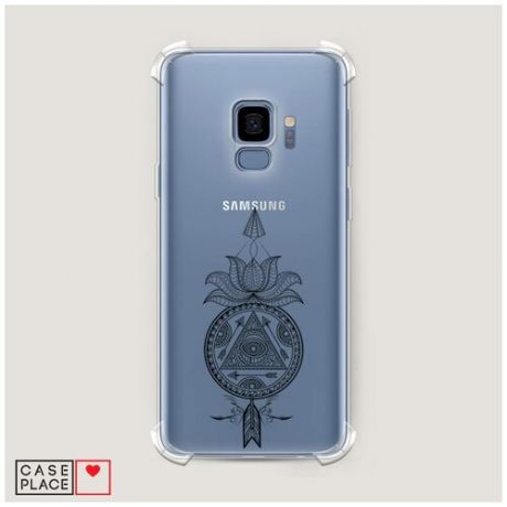 Чехол силиконовый Противоударный Samsung Galaxy S9 Талисман арт черный