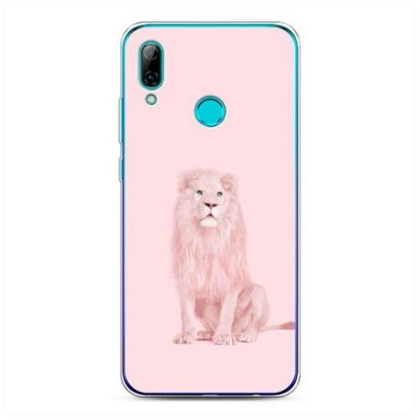 Силиконовый чехол "Розовый лев" на Huawei P Smart 2019 / Хуавей П Смарт 2019