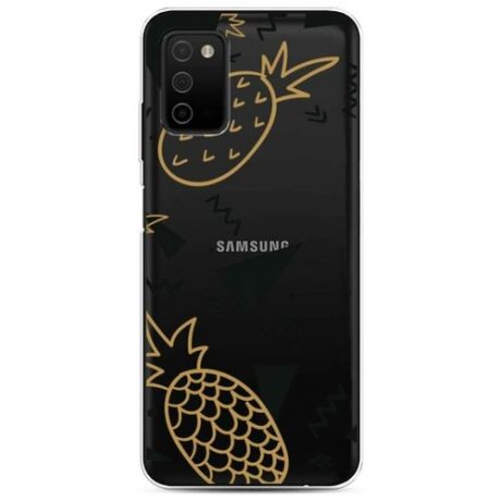 Силиконовый чехол "Ананасы и геометрия" на Samsung Galaxy A03S / Самсунг Галакси A03S