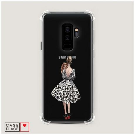 Чехол силиконовый Противоударный Samsung Galaxy S9 Plus Уходящая дама с собачкой