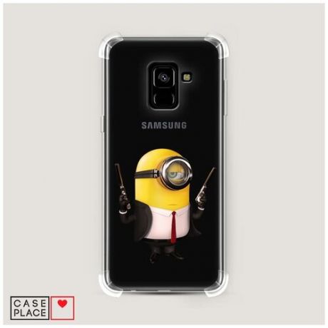 Чехол силиконовый Противоударный Samsung Galaxy A8 2018 Миньон 007