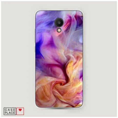 Силиконовый чехол "Дым сиренево-желтый" на Meizu M6S / Мейзу М6С