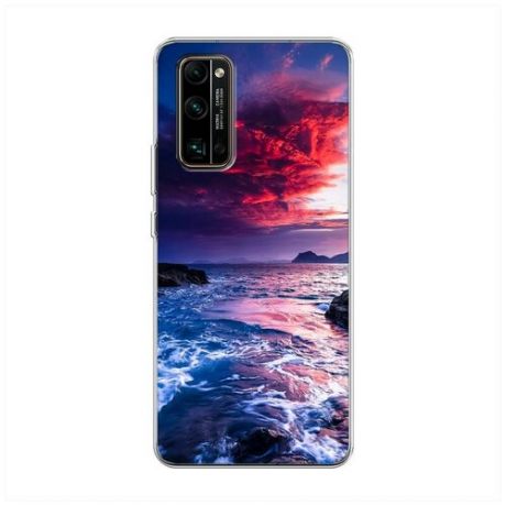 Силиконовый чехол "Киты арт 2" на Honor 30 Pro Plus / Хонор 30 Про Плюс