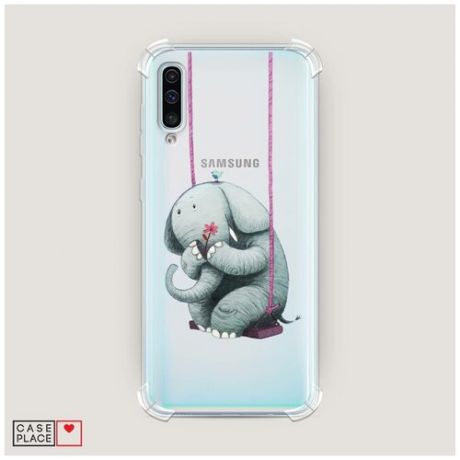 Чехол силиконовый Противоударный Samsung Galaxy A50 Грустный слоник