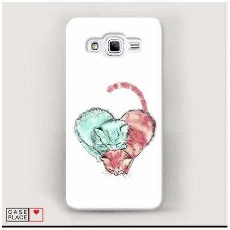 Чехол Пластиковый Samsung Galaxy J2 Prime 2016 Влюбленные котики 3