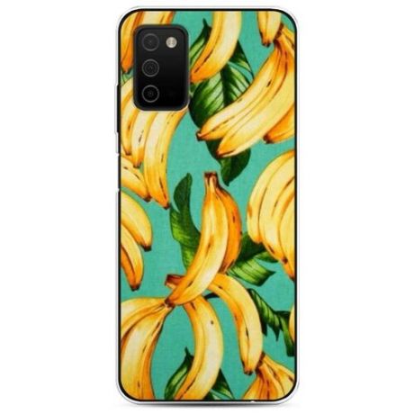Силиконовый чехол "Банановый принт" на Samsung Galaxy A03S / Самсунг Галакси A03S