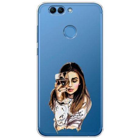 Силиконовый чехол "Поцелуй фон" на Huawei Nova 2 Plus / Хуавей Нова 2 Плюс