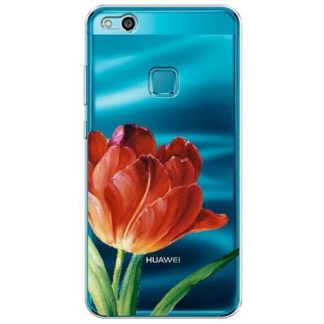 Силиконовый чехол "Сиреневая цветочная рамка" на Huawei P10 Lite / Хуавей П10 Лайт